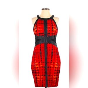 Thalia sodi cocktail dress faux leather